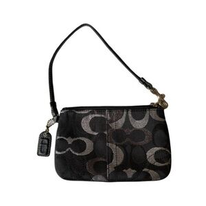 Coach Black/Silver Logo Wristlet